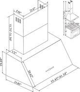 CAVALIERE 36" Wall Mounted Stainless Steel Kitchen Range Hood 1200 CFM SV218T2-36 N6