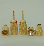 Eastone&reg;, EB519, Amp Eico Banana Tip Plug Convert Adapter 24K, 4 pairs