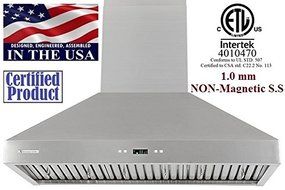 XtremeAir PX03-W36 Wall Mount Range Hood with 900 CFM Baffle Filters with Grease Drain Tunnel, 36" N4