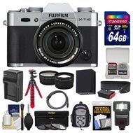 Fujifilm X-T10 Digital Camera &amp; 18-55mm XF Lens (Black) with 64GB Card + Backpack + Flash + Battery &amp; Charger... N4
