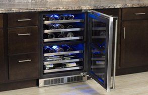 Marvel MP24WDG4LS Professional Dual Zone Wine Cellar Framed Glass Door, 24", Stainless Steel
