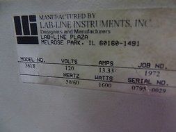 Lab-Line Squaroid 3618 Vacuum Oven w/ Nitrogen Purge port N7