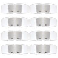 Acoustic Audio AA321W Mountable Indoor Speakers 3200 Watts White Bookshelf 8 Pair Pack AA321W-8Pr