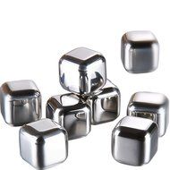 Stainless Steel Whiskey Stones Set of 8 with Plastic Storage Box Reusable Ice Cubes N4