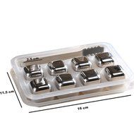 Stainless Steel Whiskey Stones Set of 8 with Plastic Storage Box Reusable Ice Cubes N5