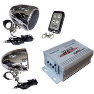 Pyle - 300-Watt Amplifier System With Usb/Aux In/Fm Radio And Dual 50-Watt Chrome Bullet Speakers "Product Category...