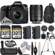Canon EOS 80D Wi-Fi Full HD 1080P Digital SLR Camera + Canon 18-135mm IS USM Lens + Battery Grip + Extra Battery...