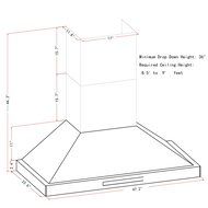 AKDY 48" Wall Mount Dual Motor Stainless Steel Touch Control Halogen Light Lamp Kitchen Cooking Fan Powerful Range...