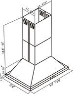 CAVALIERE 36" Island Mounted Stainless Steel Kitchen Range Hood 900 CFM SV218B2-I36 N4