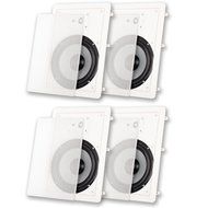 Acoustic Audio CS-IW830 In Wall 8" Speaker 3 Way Home Theater 2 Pair Pack 1400 Watt CS-IW830-2PR