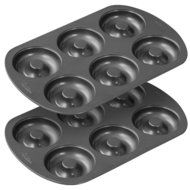 Wilton TWO 6 Cavity Nonstick Donut Pans Set Lot (2 Pack)