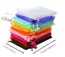 Yansanido 13x18cm /5x7 Inches 100pcs Beautiful Transparent 10 Color Organza Drawstring Pouches candy Jewelry Party... N2
