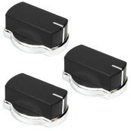 Belling CH60RX 444441158 Oven Cooker Hob Control Knob Switch (Black / Chrome, Pack of 3)