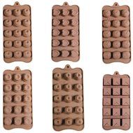 Set of 6 Flexible Silicone Chocolate Jelly Ice-cube Baking Cooling -90 Moulds- Trays by Kurtzy TM