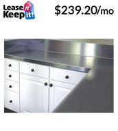 Stainless Steel Counter Top with Blacksplash Size: 13" H x 84" W x 30" D
