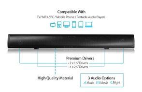 LP Slim Home Theater Soundbar Player, Led Tv Speaker,Wireless Bluetooth Soundbar Speaker With Built-In Subwoofer... N2