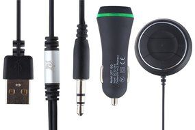 Golzer Bluetooth Car Kit Audio AUX receiver Hands-Free Calling + Dual 2.1A USB Charger, Bluetooth 4.0, aptX, Built-in... N2