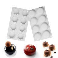 8-Cavity Oblate Design Silicone Mousse Cake Mould Cake Mold Silicone Flexible for Soap Custard Jello Bath Bombs... N2