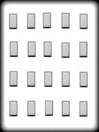 8H-5656 1&quot; Rectangles Hard Candy Mold - 3 Count