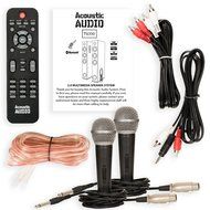 Acoustic Audio TSi350 Bluetooth Powered Floorstanding Tower Home Multimedia Speaker Pair and Mics TSi350M2