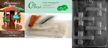 Cybrtrayd R010 Fancy Cross Chocolate Candy Mold with Exclusive Cybrtrayd Copyrighted Chocolate Molding Instructions...