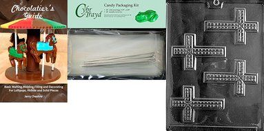 Cybrtrayd R010 Fancy Cross Chocolate Candy Mold with Exclusive Cybrtrayd Copyrighted Chocolate Molding Instructions... N2