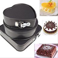 Springform Pans Set of 3 | Square / Round / Heart-Shaped Cheesecake Pans | Leak Resistant &amp; Top Rack Dishwasher... N4