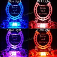 Western Horseshoe Lighted Wedding Cake Topper w Names Acrylic Cake Top Personalized N2