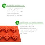 8 Cavity Fleur-de-lis Cake Mold, IC ICLOVER Food Grade Non-Stick Silicone Baking Mold, Muffin Cups Biscuit Chocolate...