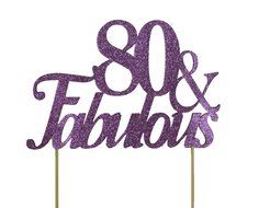 All About Details Purple 80-&amp;-fabulous Cake Topper