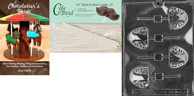 Cybrtrayd J050 Teeth Lolly Chocolate Candy Mold with Exclusive Cybrtrayd Copyrighted Chocolate Molding Instructions N3