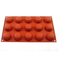 YIJIA 15 Holes Sunflower Silicone Cake Mold Muffin Baking Pan Soap Mould