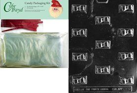 Cybrtrayd MdK25R-C197 Bow Package Christmas Chocolate Mold with Packaging Kit