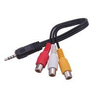 HDE 3.5 mm to Triple RCA Audio/Video AV Female Composite Stereo Splitter Cable Adapter N3