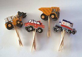24 Truck Tractor Cupcake Toppers - Red Fox Tail &trade; N2