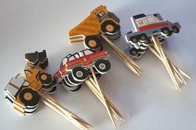 24 Truck Tractor Cupcake Toppers - Red Fox Tail &trade; N3