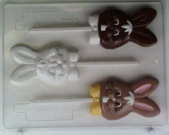 Bunny&#039;s head w/ buck teeth &amp; bowtie E062 Easter Chocolate Candy Mold