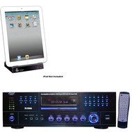 Pyle Stereo Receiver and iPod Dock Package - PD3000A 3000 Watt AM-FM Receiver w/ Built-In DVD/MP3/USB - PIPADK1...