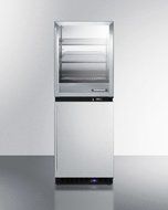 Summit FRBW51 24" 24" 4 cu. ft. Upper Warming Cabinet and 4.72 cu. ft. Lower All-Freezer in Stainless Steel