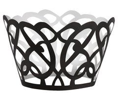 Wilton 415-1473 Cupcake Wrappers, Swirls, Black, 18-Pack