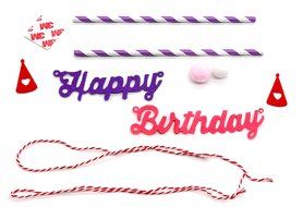 PuTwo Birthday Decoration Cake Decorations Cake Decorating Picks Cake Toppers Party Supplies - Purple N4