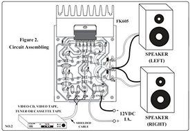 8W / 4 Ohm Stereo Amplifier TDA2004 Unassembled Kit 12VDC / 1A [FK605]