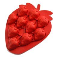 NEW Strawberry Ice Cube Pan Tray Jello Pudding Mould Hard Silicone Mold Makes 10 by DarrellsWorld N3