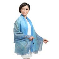 TR.OD New Imitation Silk Women Flower Print Scarf Beach Wraps