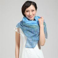 TR.OD New Imitation Silk Women Flower Print Scarf Beach Wraps N2