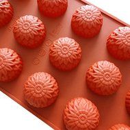 YIJIA 15 Holes Sunflower Silicone Cake Mold Muffin Baking Pan Soap Mould N3