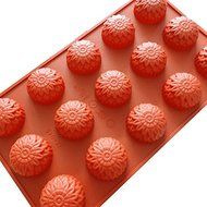 YIJIA 15 Holes Sunflower Silicone Cake Mold Muffin Baking Pan Soap Mould N4