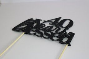 All About Details Black 40-Years-Blessed Cake Topper N2