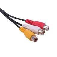 HDE 3.5 mm to Triple RCA Audio/Video AV Female Composite Stereo Splitter Cable Adapter N5