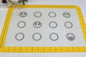 Homankit Silicone Baking Mat with Measurements - 4 Kinds of Facial Expressions Design - 11 5/8" x 16 1/2" Reusable... N3
